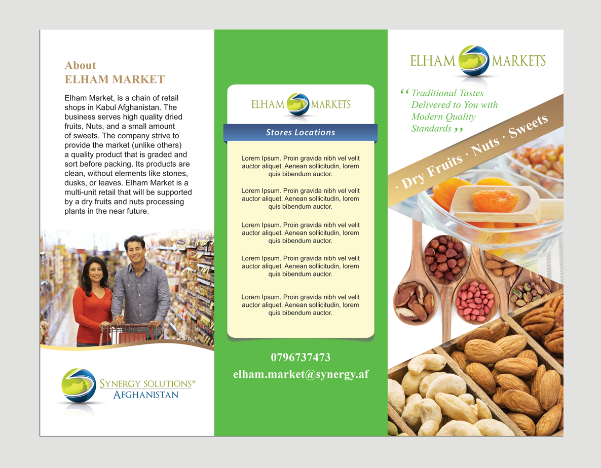 Diseño de Brochure por Adylhere para Setara Dry Fruits, Nuts & Saffron | Diseño #5514952