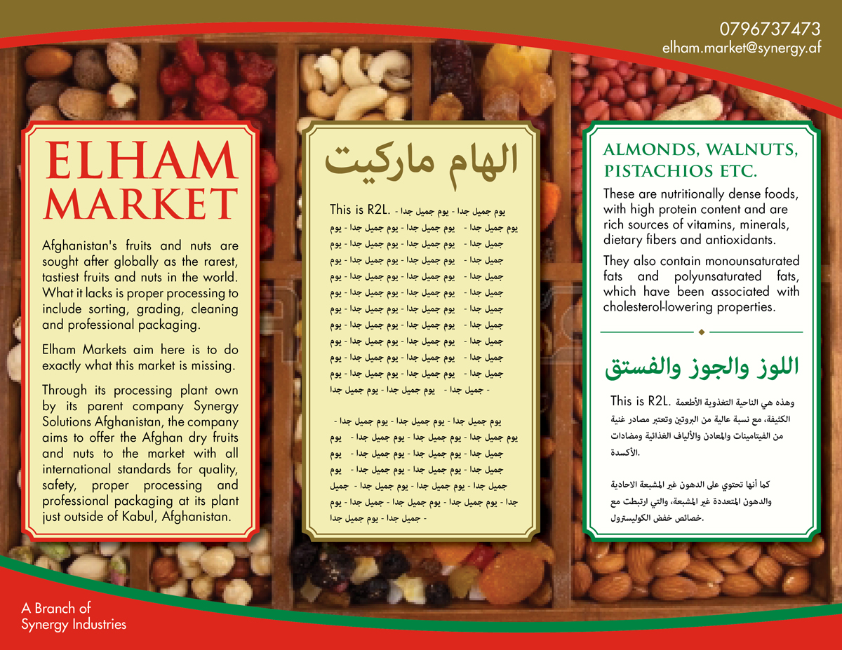 Brochure Design by Ekanite for Setara Dry Fruits, Nuts & Saffron | Design #5405548
