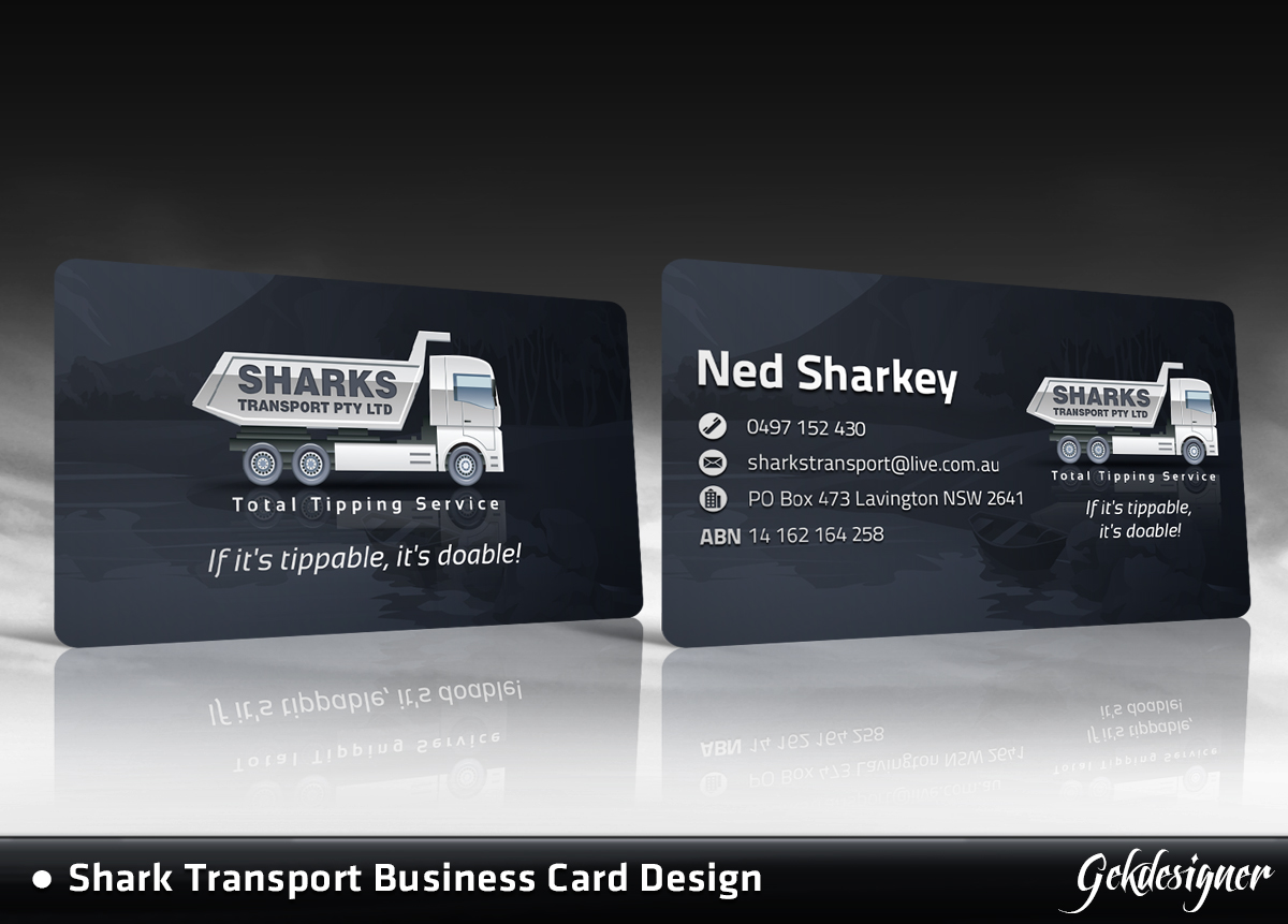 Design de Carte de Visite par gekgrfx pour Sharks Transport | Design #1500437