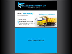 Business Card Design by Arnett for Sharks Transport | Design: #1486120