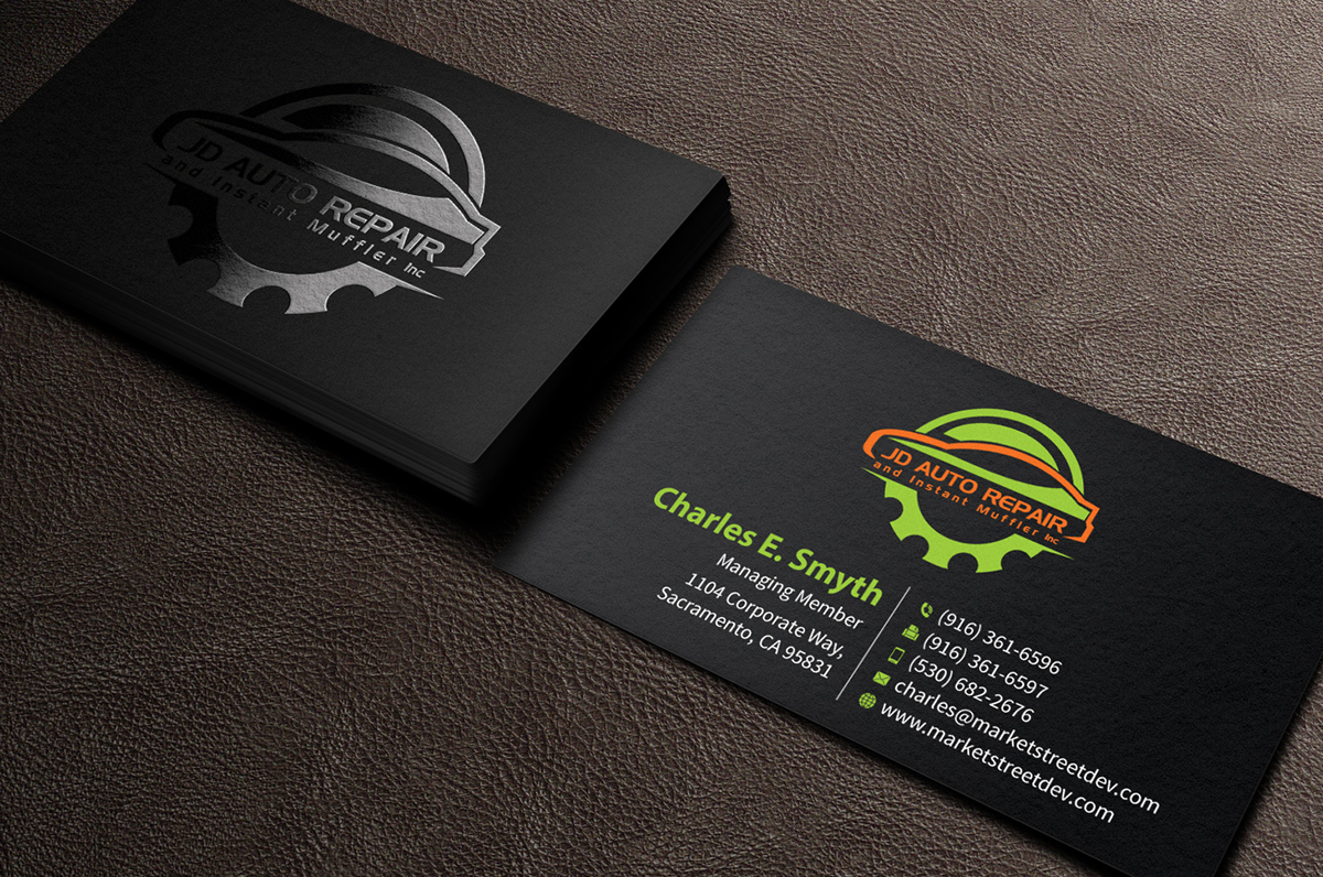elegant playful shop business card design for a company automotive repair business cards