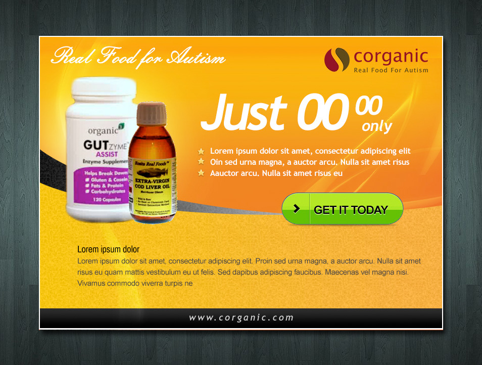 Diseño De Banner Publicitario por Danang Prastiawan para Organic 3, Inc. | Diseño #5353638