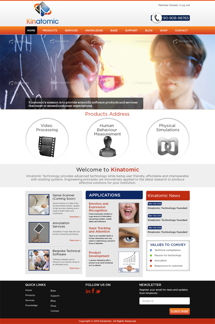 Web-Design von Mayank Patel für Kinatomic Technology | Design #1502100