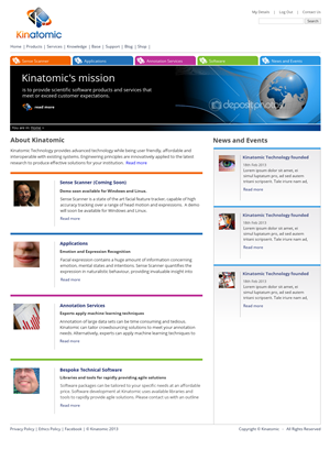 Web Design by Relativiteit for Kinatomic Technology | Design: #1496460