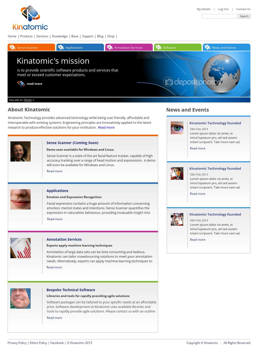 Web Design by Relativiteit for Kinatomic Technology | Design #1496529