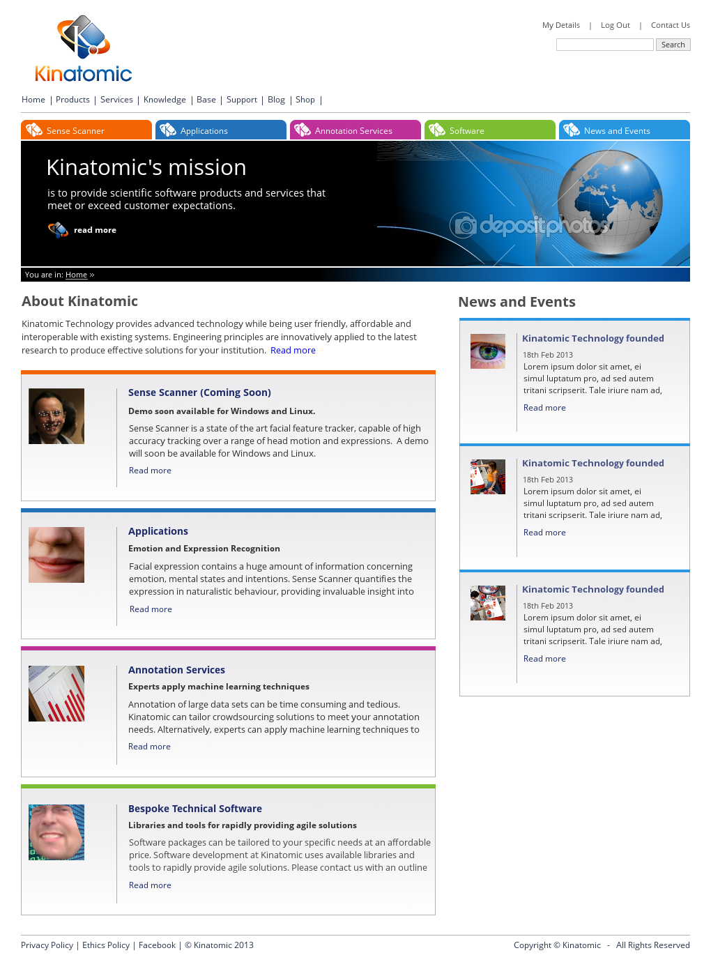 Web Design by Relativiteit for Kinatomic Technology | Design #1496589