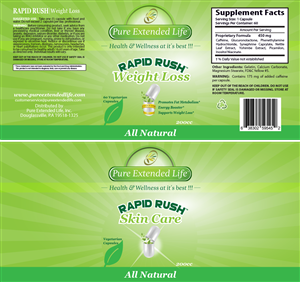 Health & Wellness Labels on two Vitamin type bottles.  | Label Design by Soula Vetter