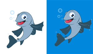 Mascot cartoon fish character design | Design de Mascotte par @vorbys