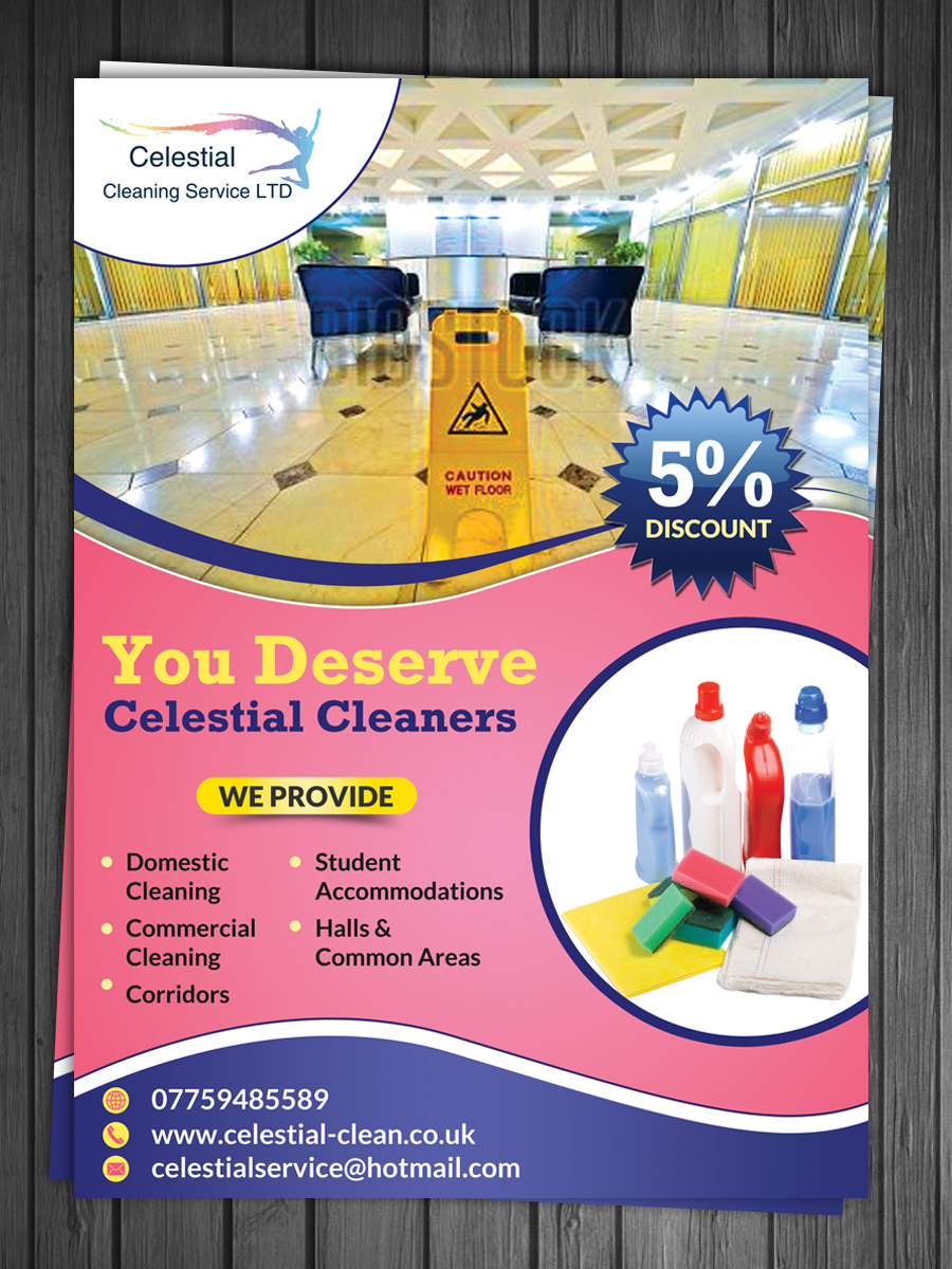 Diseño de Flyer por debdesign para Celestial Cleaning Service LTD | Diseño #5387995