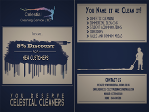Flyer Design by ankitkapoor96 for Celestial Cleaning Service LTD | Design #5404281