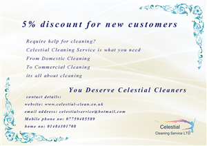 Flyer Design by atjx24 for Celestial Cleaning Service LTD | Design #5430128