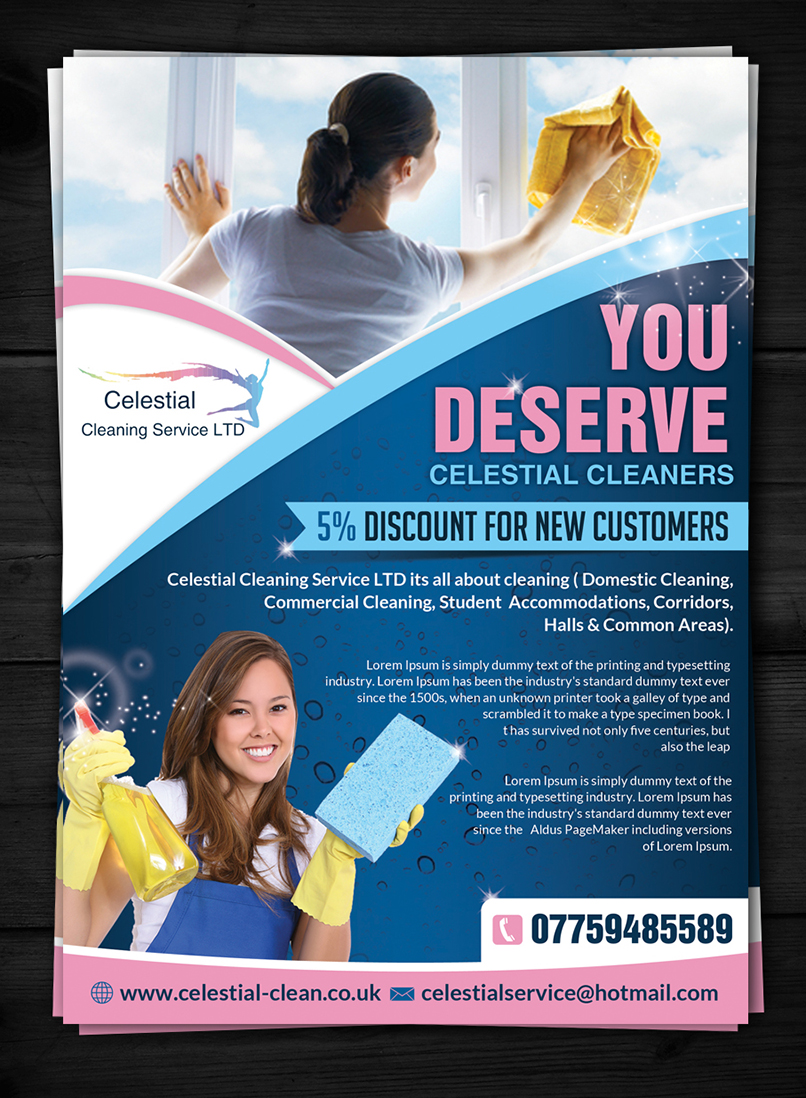 Flyer Design by ESolz Technologies for Celestial Cleaning Service LTD | Design #5375619