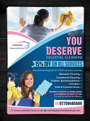 Flyer Design by ESolz Technologies for Celestial Cleaning Service LTD | Design #5415017