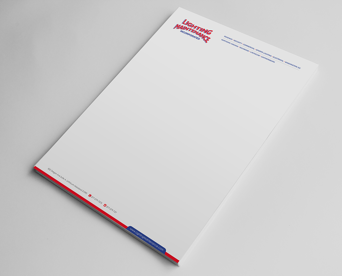Schreibwaren-Design von logodentity für Lighting Maintenance Inc | Design #5367190