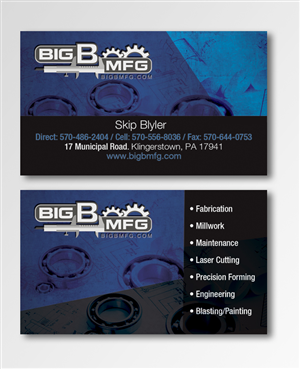 Business Card Design by moria13 for big b mfg | Design: #5372109