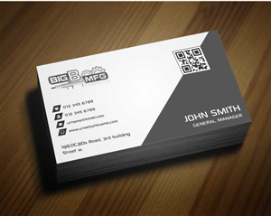 Business Card Design by AwsomeD for big b mfg | Design: #5400864