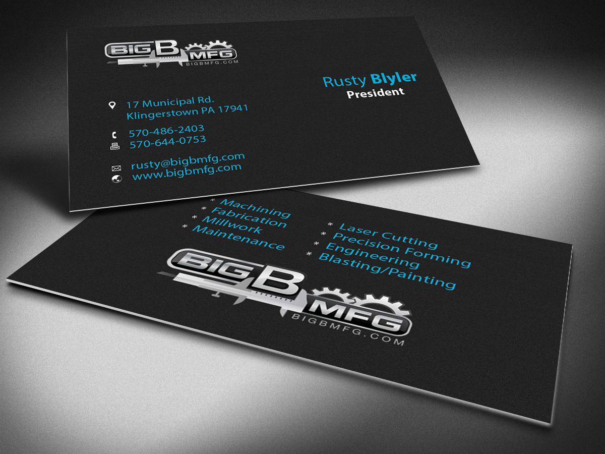 Business Card Design by Selda for big b mfg | Design #5379787