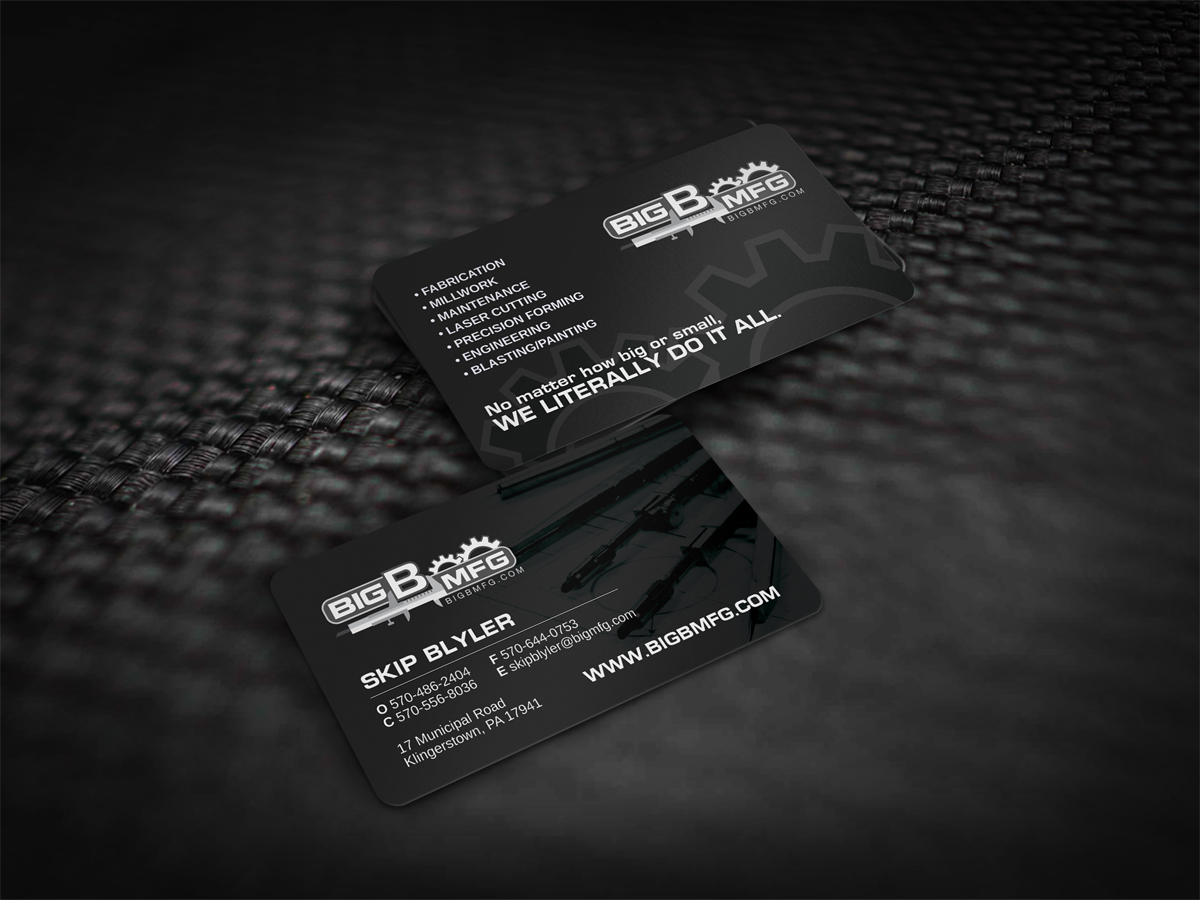 Business Card Design by diRtY.EMM for big b mfg | Design #5368017
