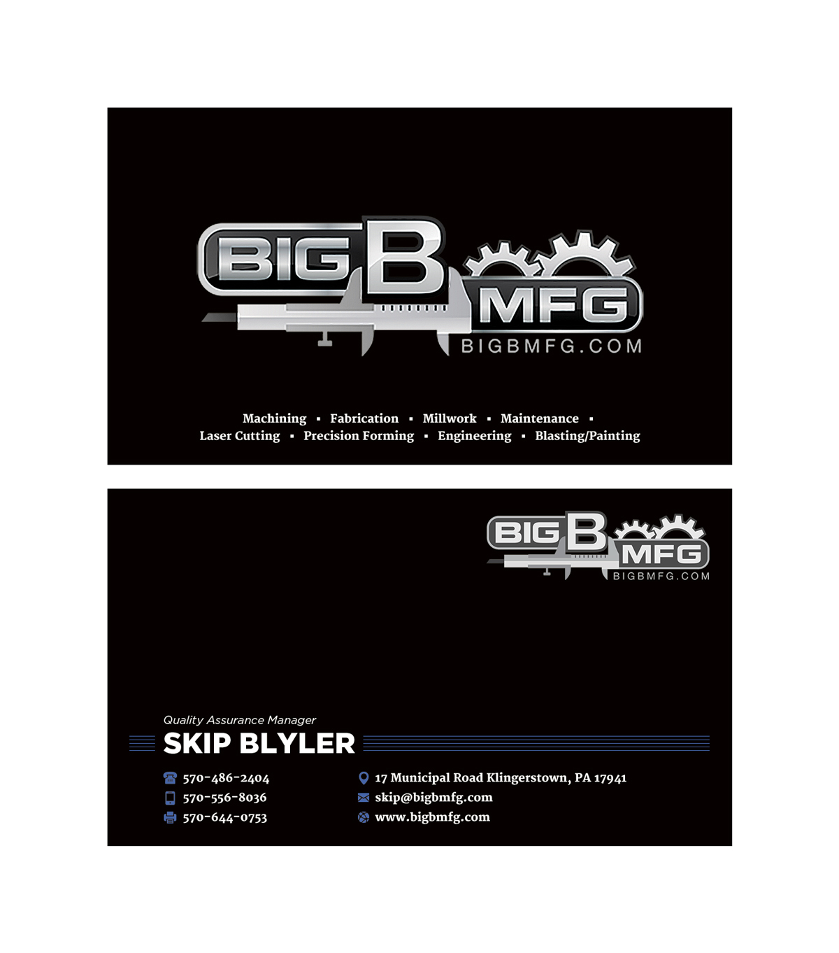 Business Card Design by MIND for big b mfg | Design #5432041