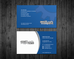Business Card Design by halum420 for big b mfg | Design: #5433417