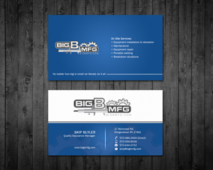 Business Card Design by halum420 for big b mfg | Design: #5433419