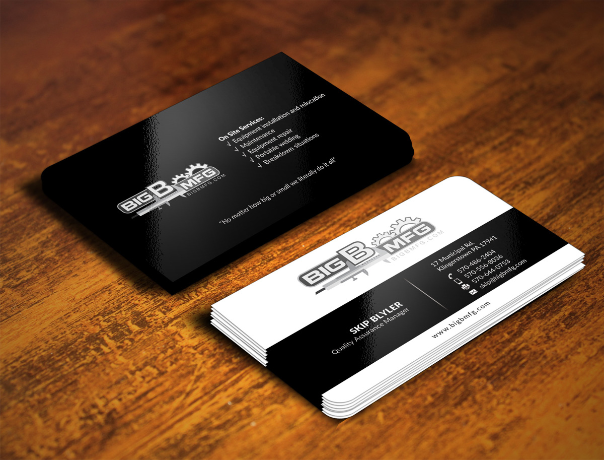 Business Card Design by halum420 for big b mfg | Design #5439863