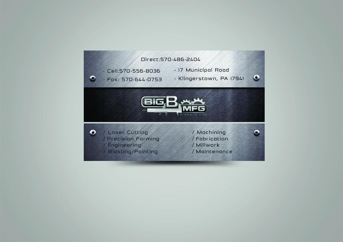 Business Card Design by krokodila for big b mfg | Design #5403331