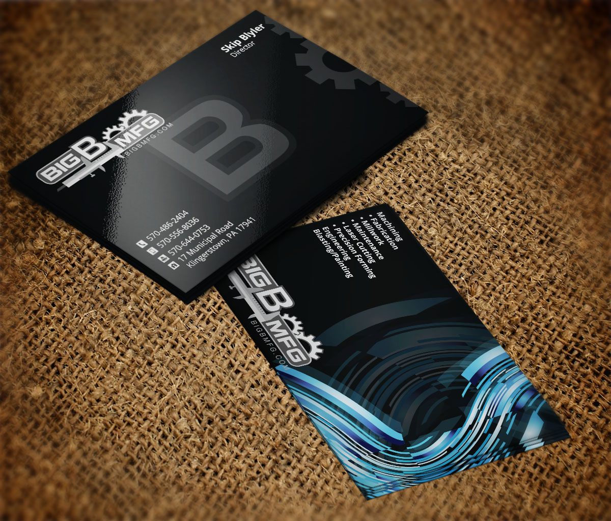 Business Card Design by Verified artistry (Design garden) for big b mfg | Design #5368060