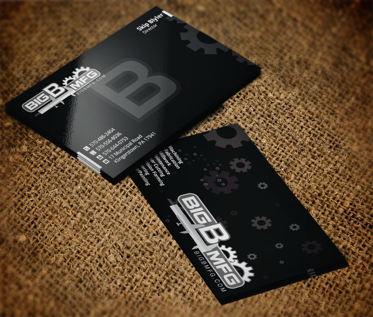 Business Card Design by Verified artistry (Design garden) for big b mfg | Design #5368062