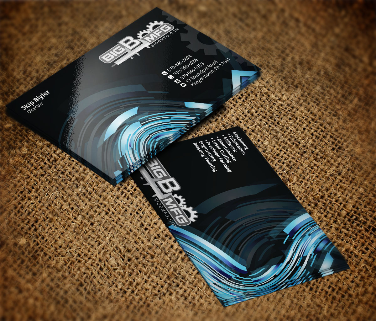 Business Card Design by Verified artistry (Design garden) for big b mfg | Design #5369953
