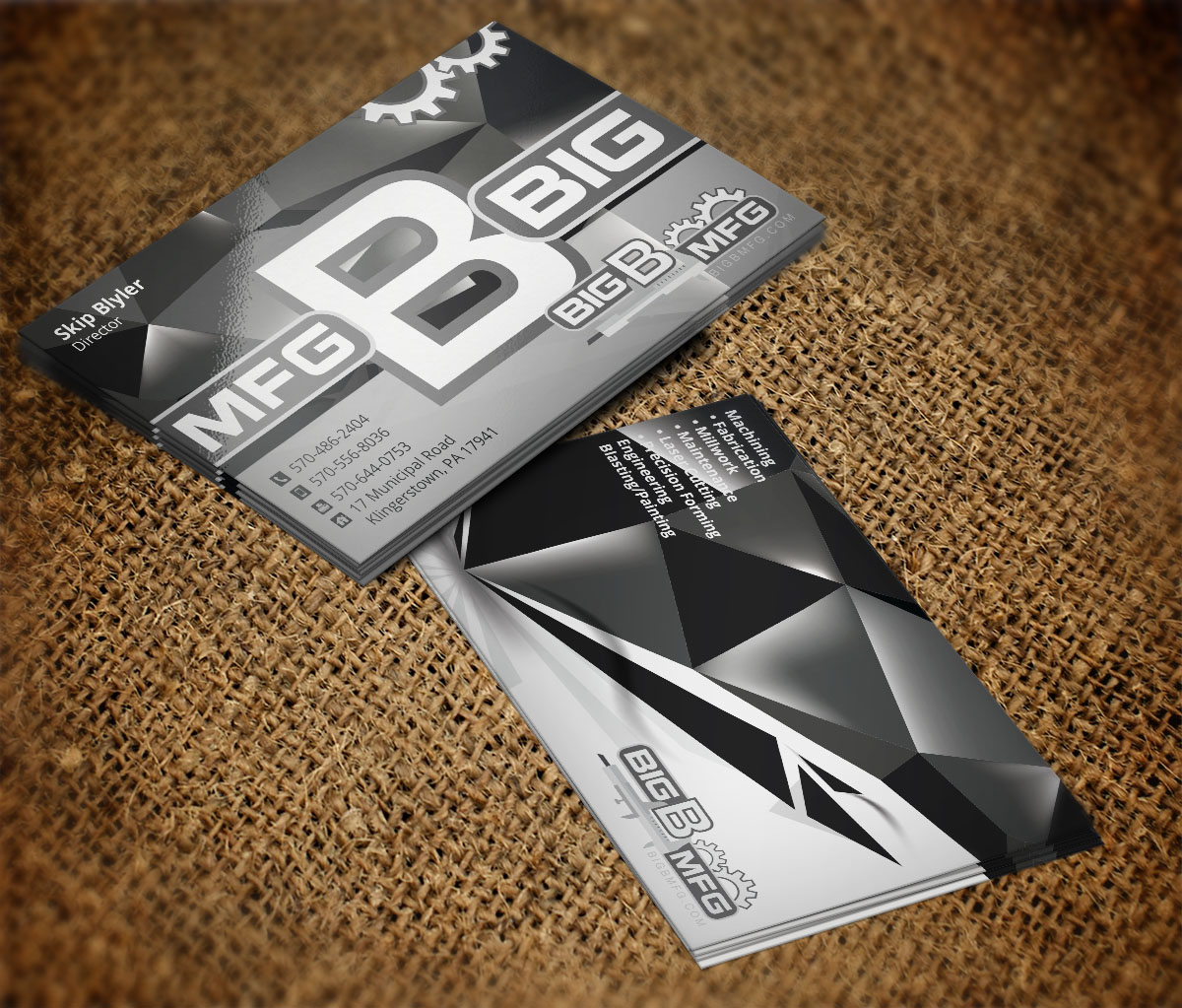 Business Card Design by Verified artistry (Design garden) for big b mfg | Design #5382195