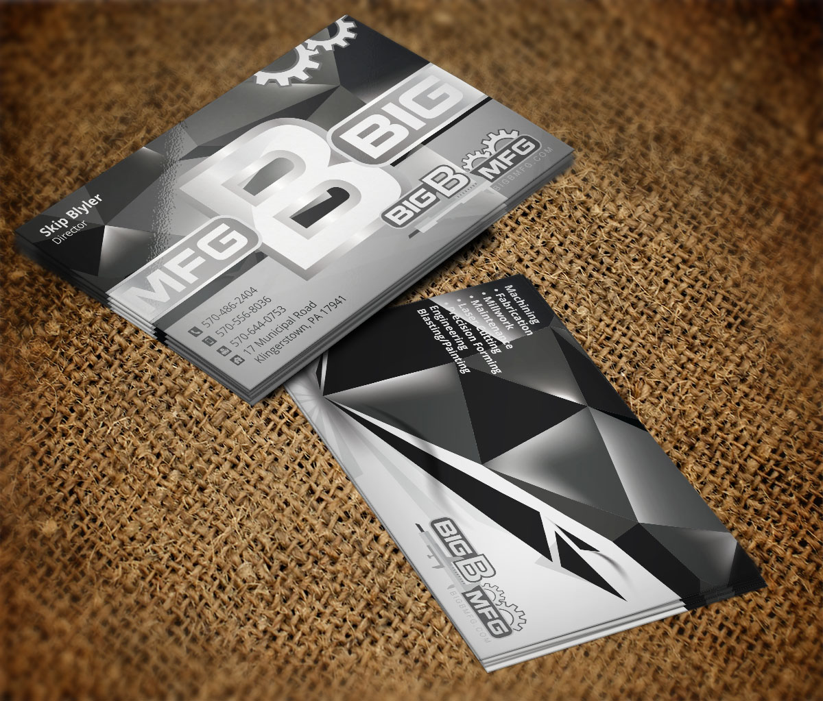 Visitenkarten-Design von Verified artistry (Design garden) für big b mfg | Design #5387494