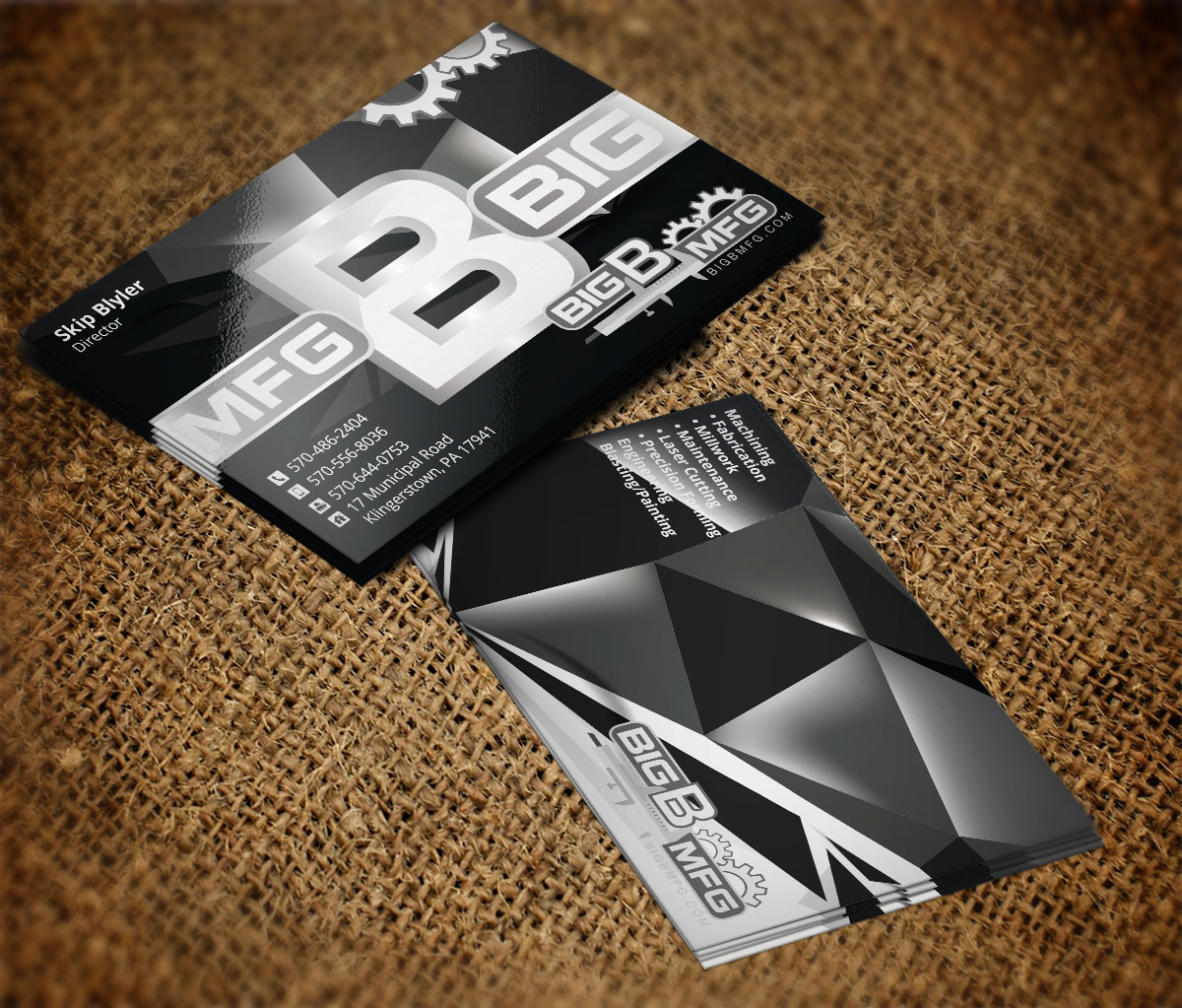 Business Card Design by Verified artistry (Design garden) for big b mfg | Design #5393469