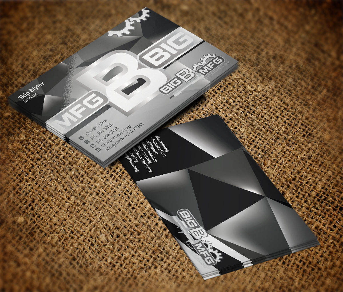 Business Card Design by Verified artistry (Design garden) for big b mfg | Design #5393475