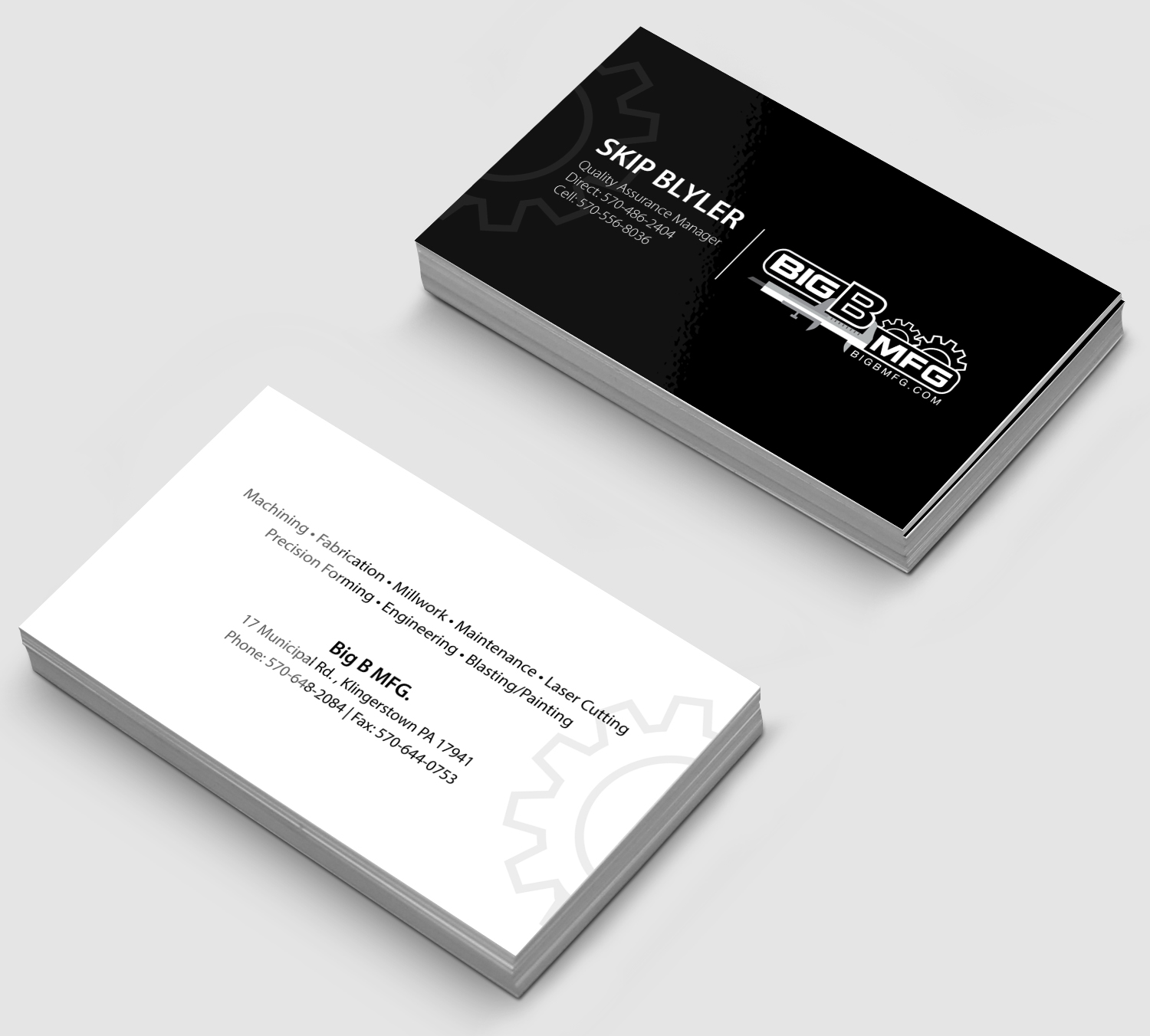 Business Card Design by RahulJoshi for big b mfg | Design #5405051