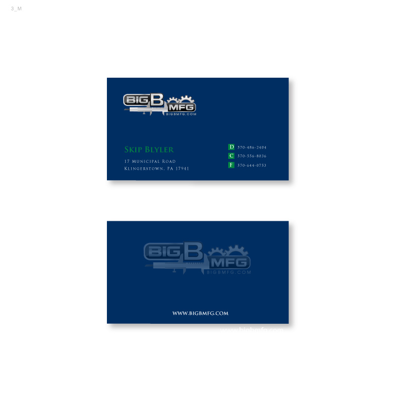 Business Card Design by instudio for big b mfg | Design #5656986