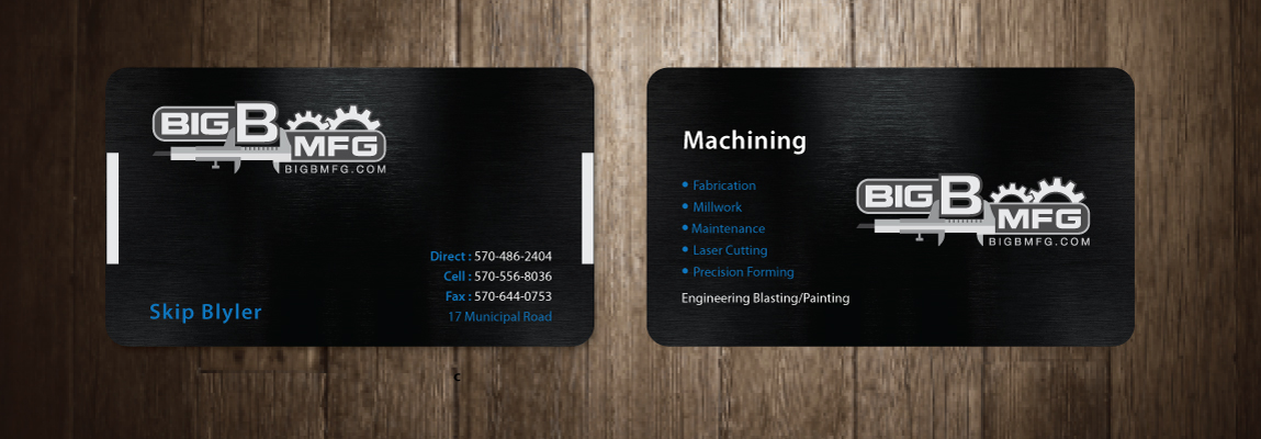 Business Card Design by meet007 for big b mfg | Design #5407660