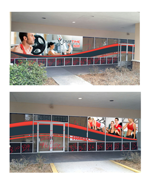 24 Hour Fitness Center Store front. Window advertisment | Design de Panneau par jeffdefy