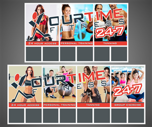 24 Hour Fitness Center Store front. Window advertisment | Design de Panneau par Maestroto