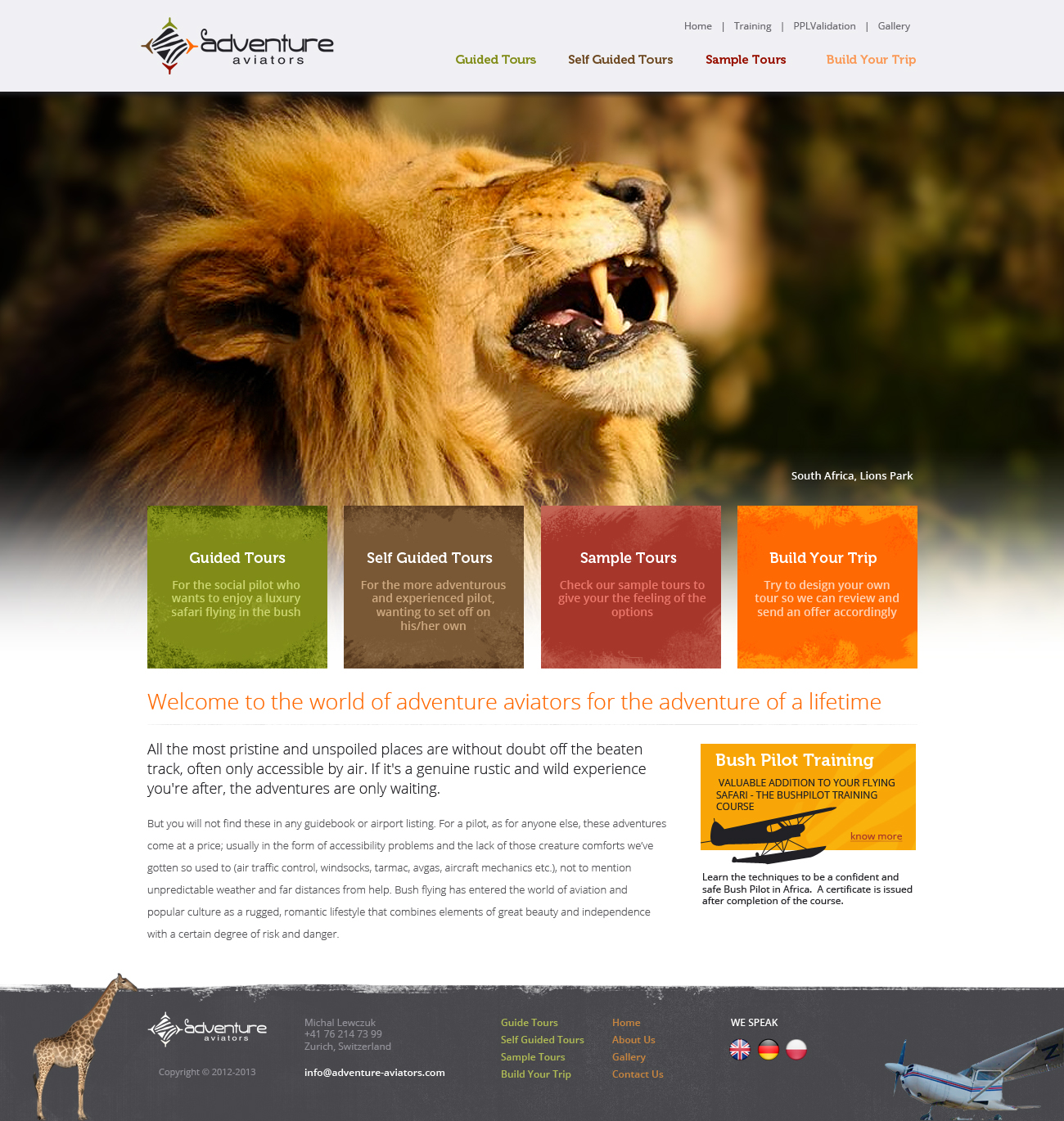 Web Design by designsoul for Adventure Aviators | Design #1491649
