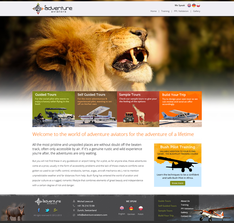 Web Design by designsoul for Adventure Aviators | Design #1505699