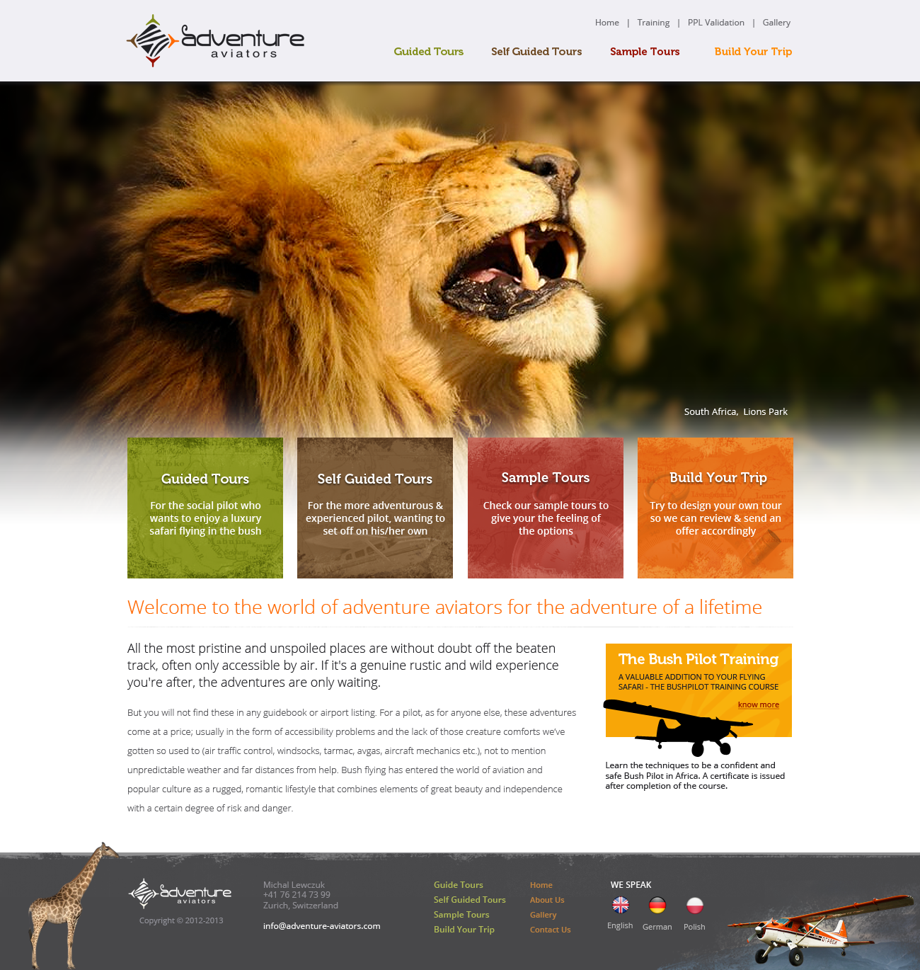 Web Design by designsoul for Adventure Aviators | Design #1513313