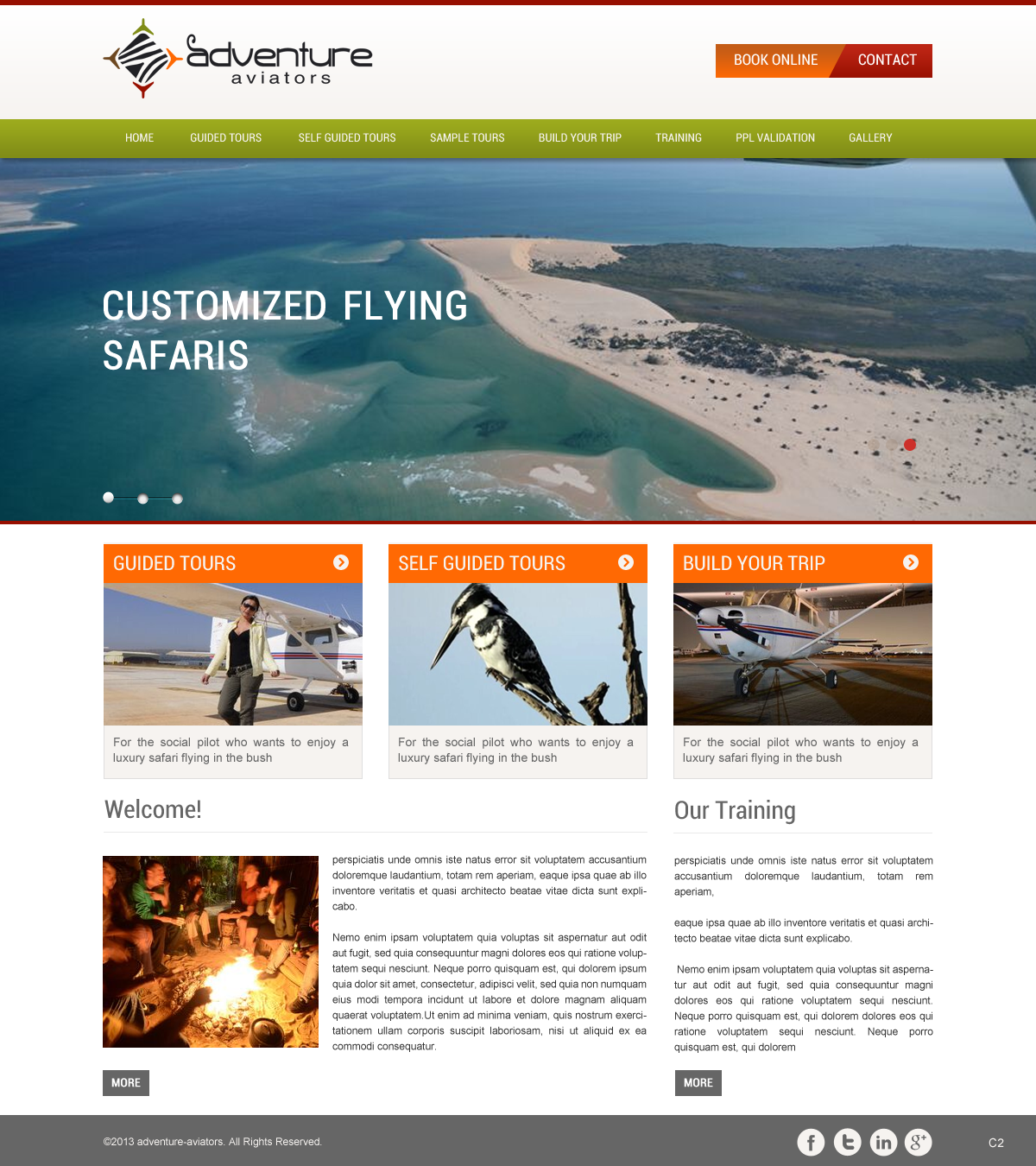 Web Design by pb for Adventure Aviators | Design #1494639