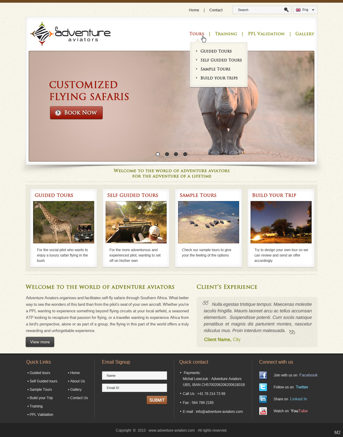 Web Design by pb for Adventure Aviators | Design #1494647
