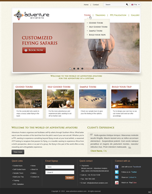 Web Design by pb for Adventure Aviators | Design: #1494647