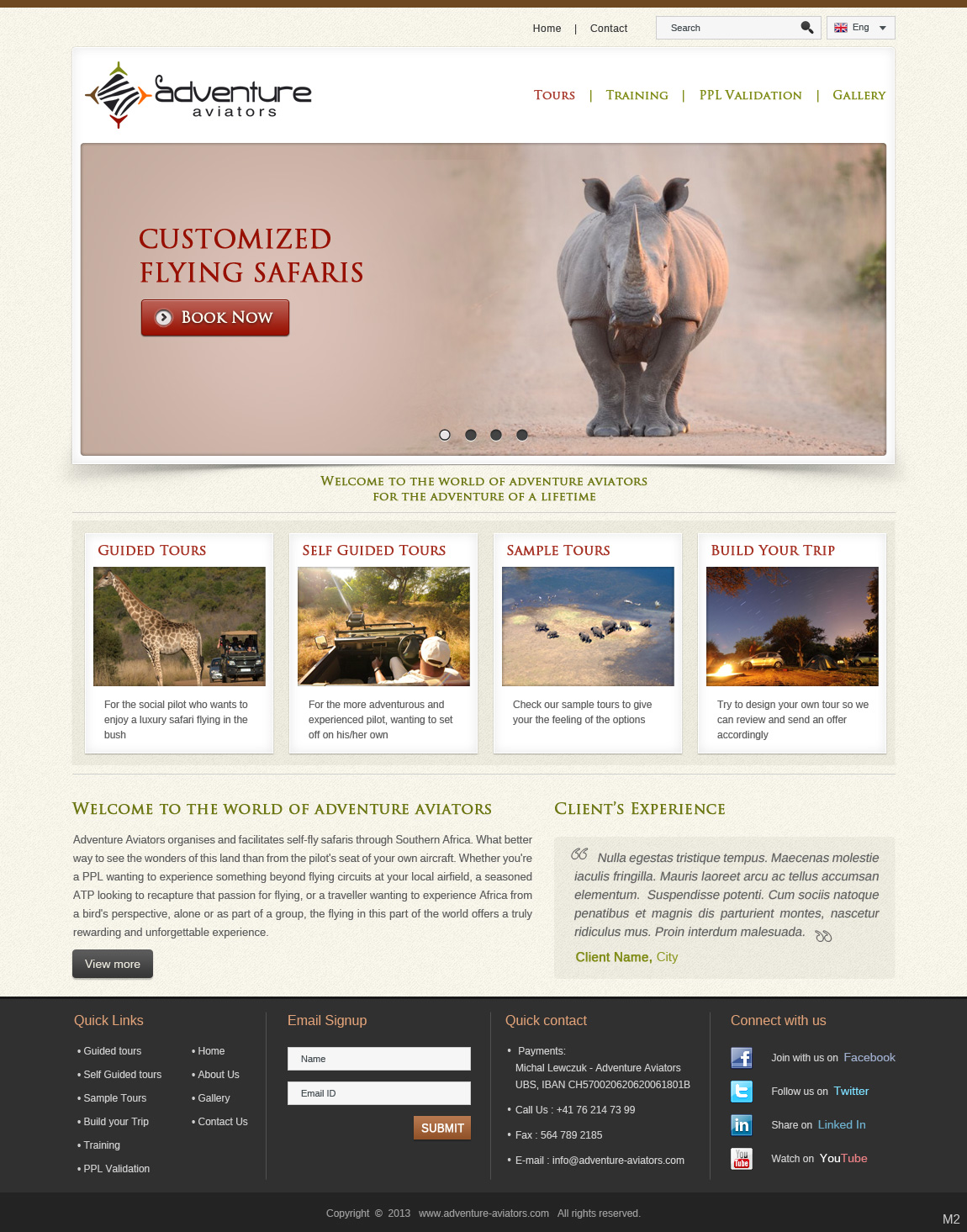 Web Design by pb for Adventure Aviators | Design #1494649