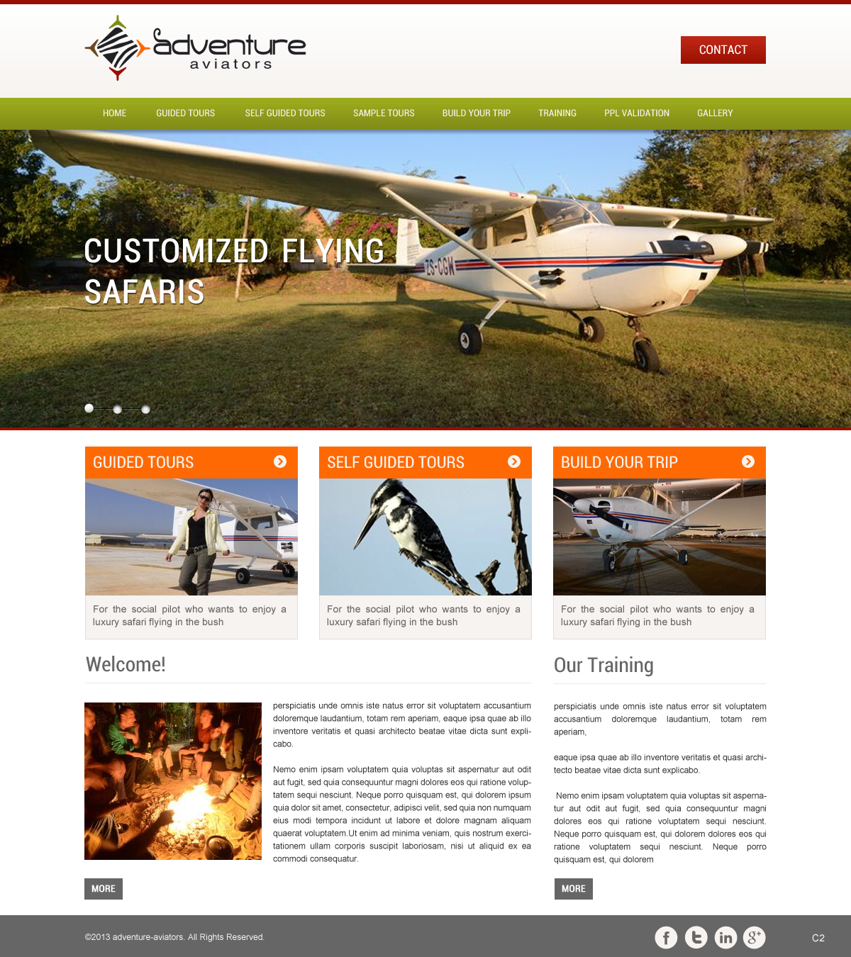 Web Design by pb for Adventure Aviators | Design #1502895