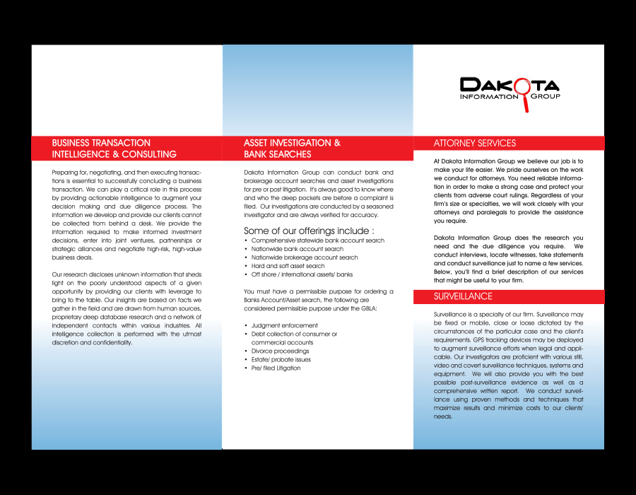 Brochure Design by jgeoinbox for Dakota Information Group | Design #1495851