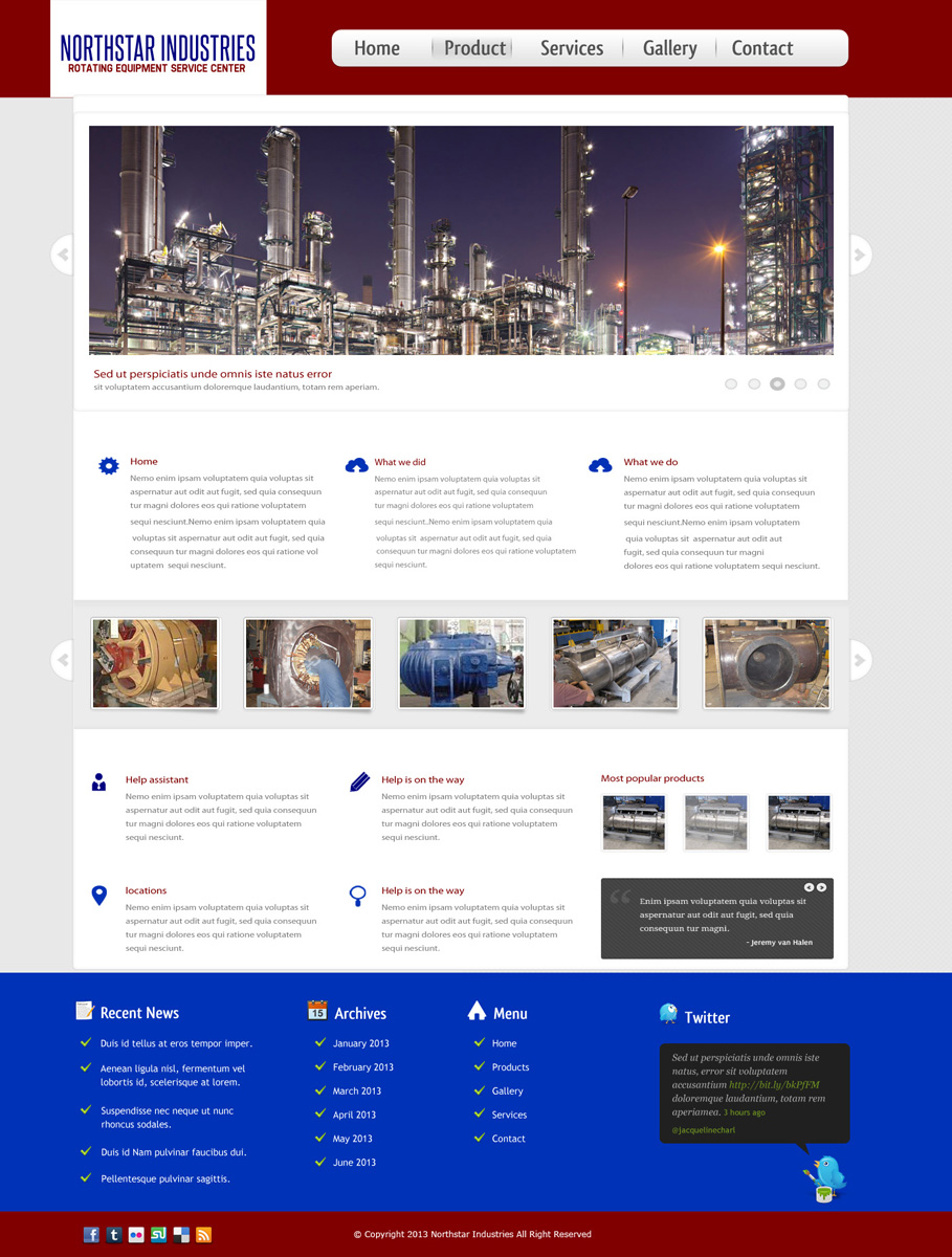 Web-Design von klakson für NORTHSTAR INDUSTRIES | Design #1492680
