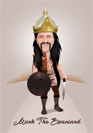 Atilla the Hun or Mark the Spaniard drawing/caricature